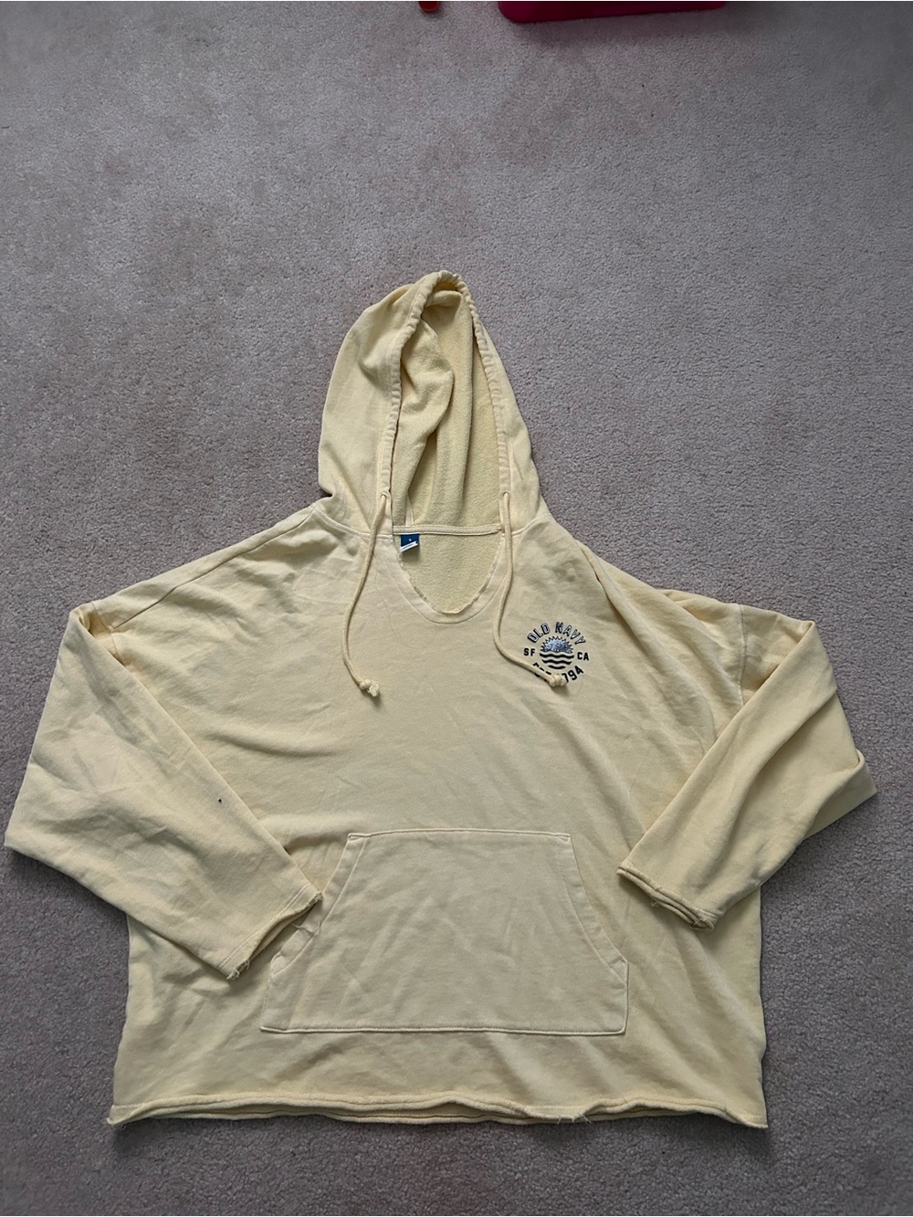 Size S Oldnavy Yellow Hoodie with Raw Hem